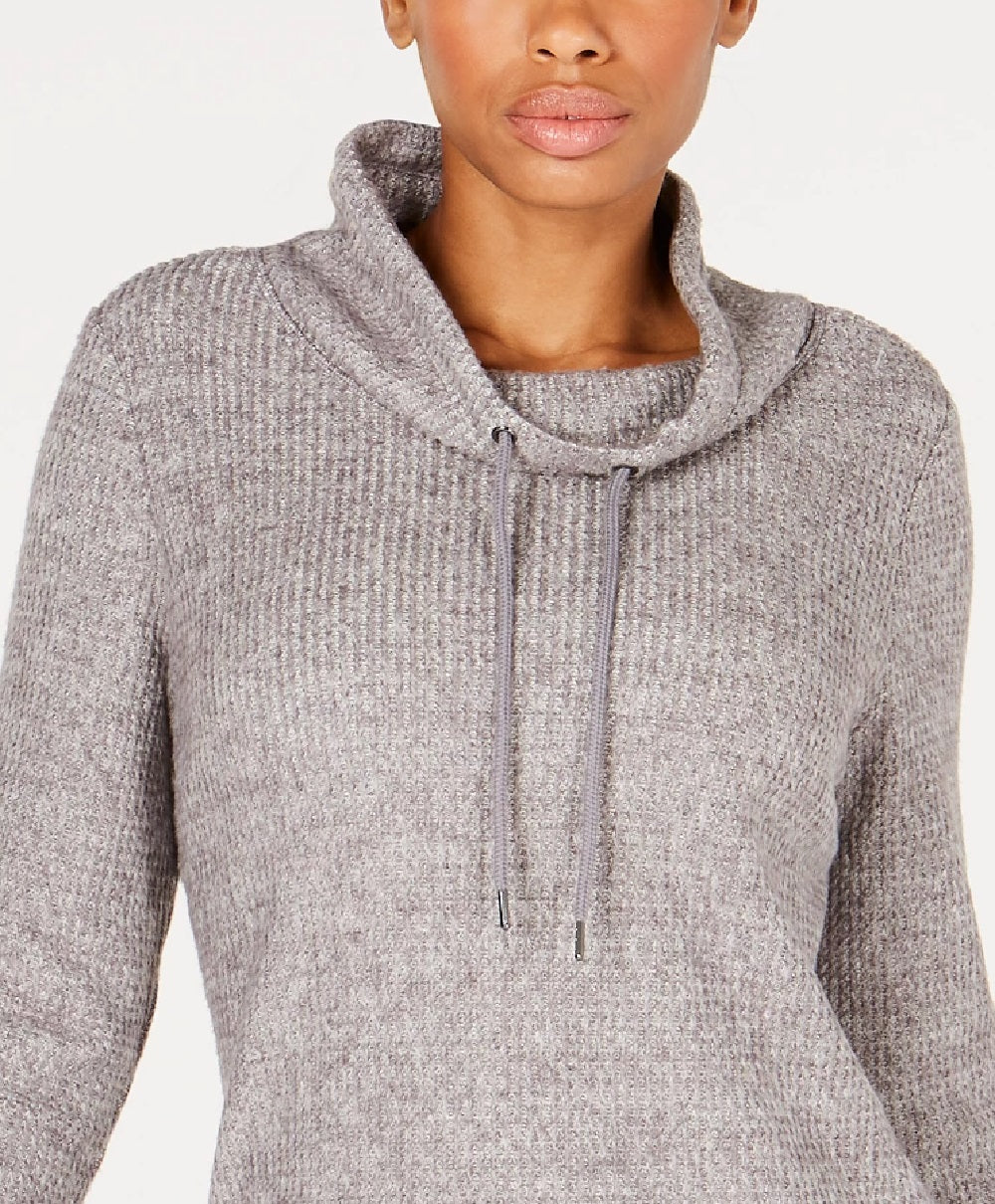 Blusa feminina Ideology com decote canoa e bainha tulipa, lilás, tamanho pequeno