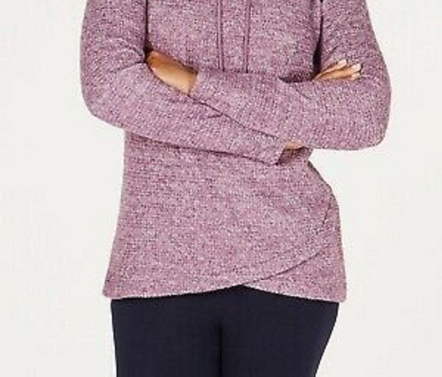 Ideology Top feminino com decote em V e bainha em tulipa, vermelho, tamanho grande