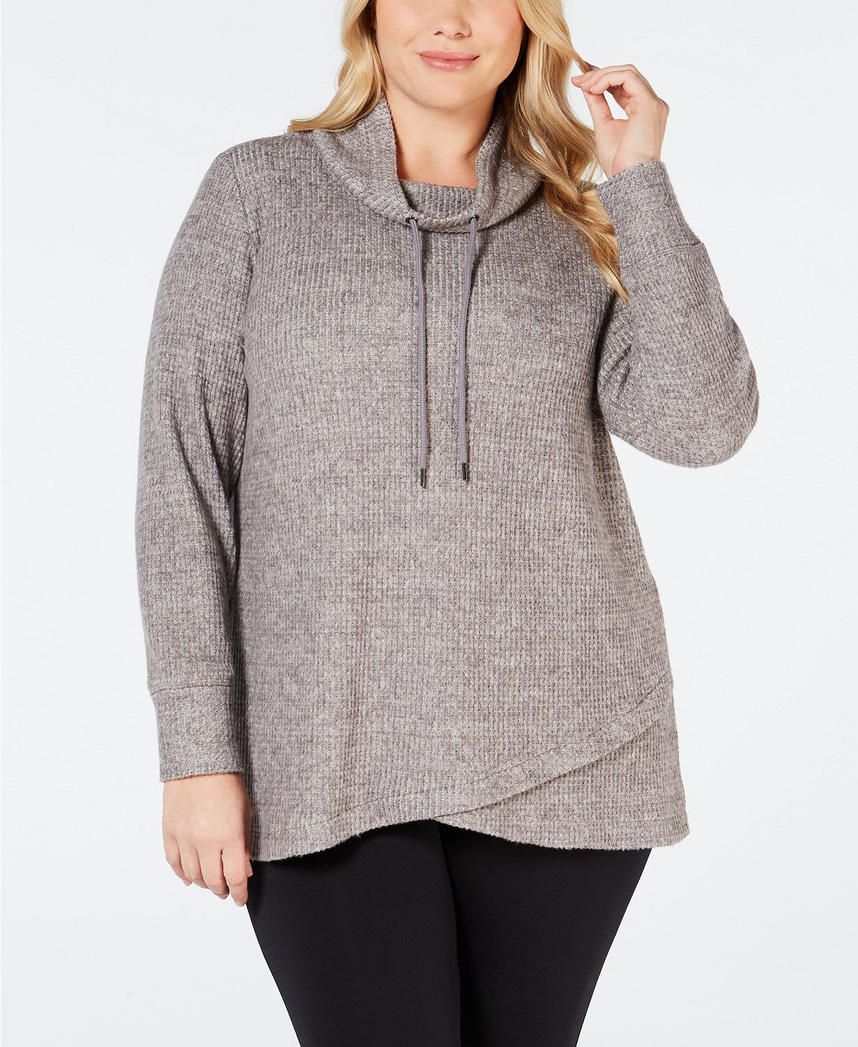 Suéter feminino Ideology Plus com cordão, roxo, tamanho 2, extra grande