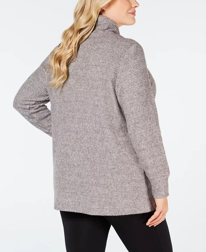 Suéter feminino Ideology Plus com cordão, roxo, tamanho 2, extra grande