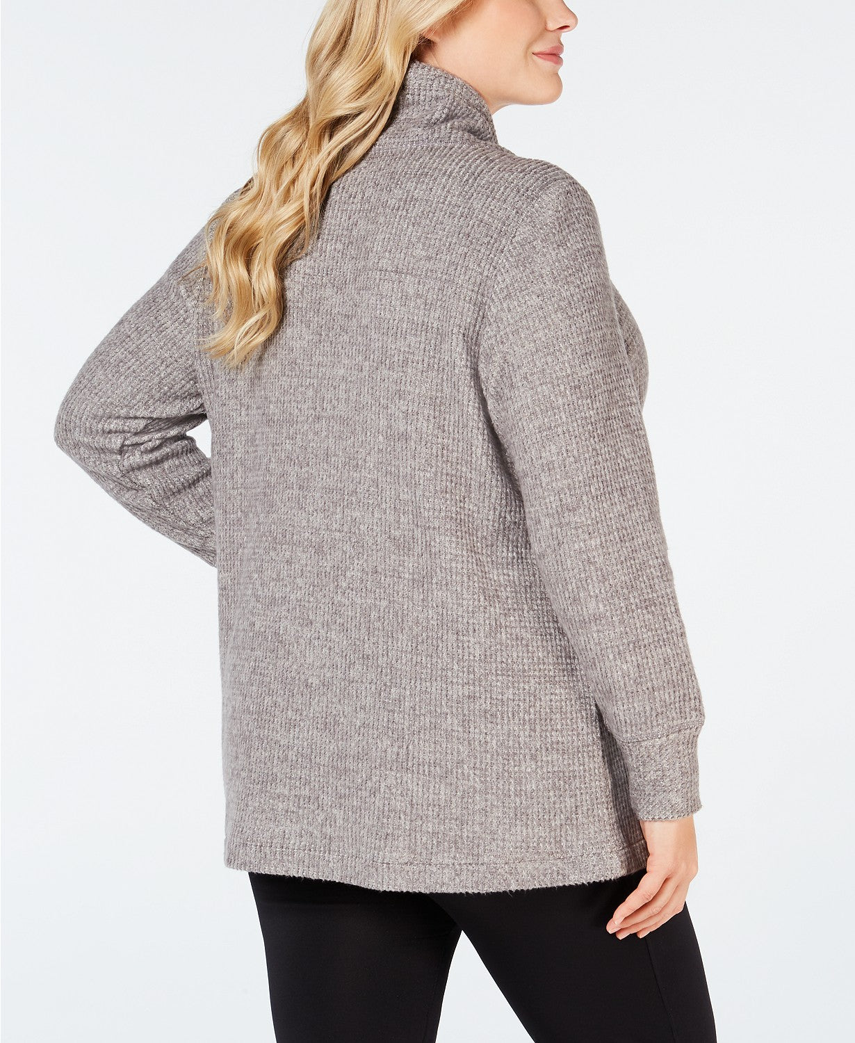 Ideology Top feminino plus size com decote em V e bainha em tulipa, roxo, tamanho XXX-G