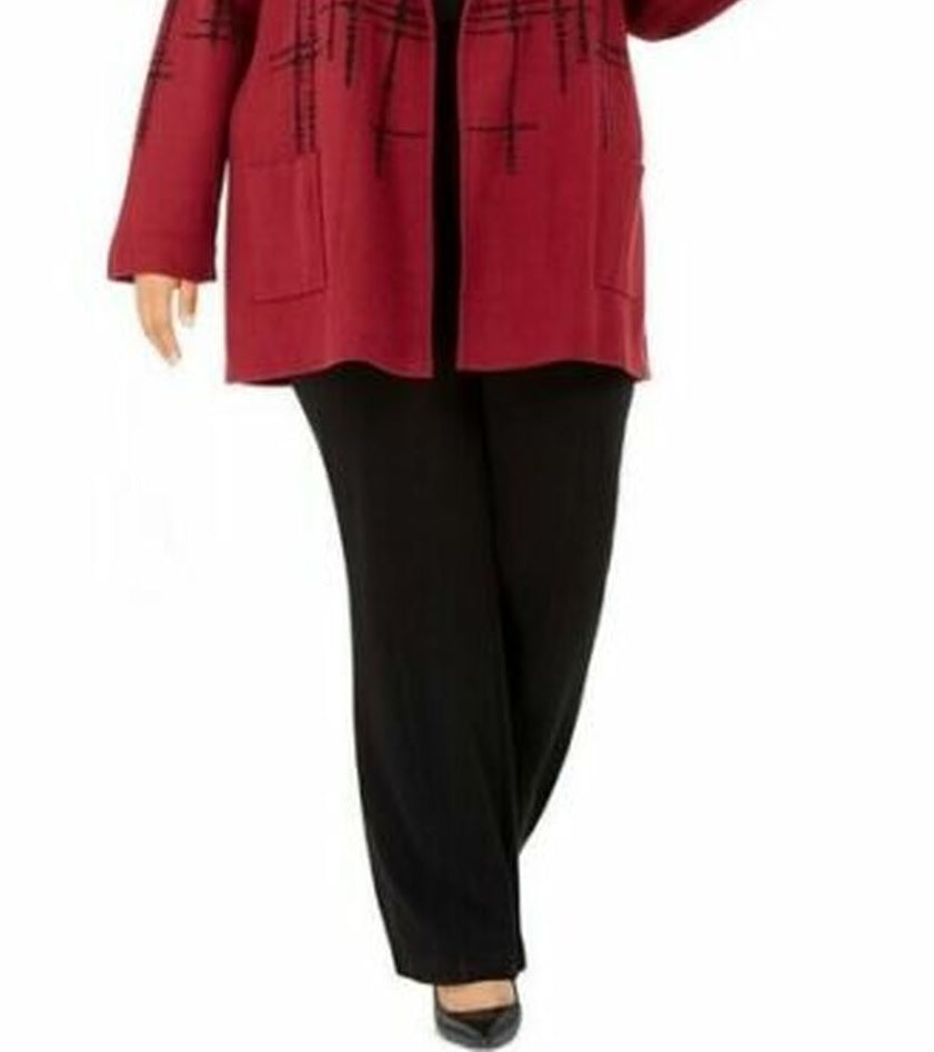 Jaqueta suéter feminina Alfani Double-Knit Malbec Speckled tamanho grande