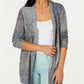 Cardigan feminino estilo &amp; co com decote aberto e mangas curtas, preto, tamanho médio
