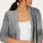 Cardigan feminino estilo &amp; co com decote aberto e mangas curtas, preto, tamanho médio