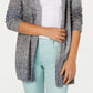 Cardigan feminino estilo &amp; co com decote aberto e mangas curtas, preto, tamanho médio