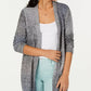 Cardigan feminino estilo &amp; co com decote em V aberto na frente, preto, tamanho pequeno