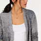 Cardigan feminino estilo &amp; co com decote em V aberto na frente, preto, tamanho pequeno