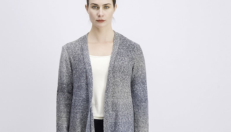 Cardigan feminino estilo &amp; co com decote em V aberto na frente, preto, tamanho X-S