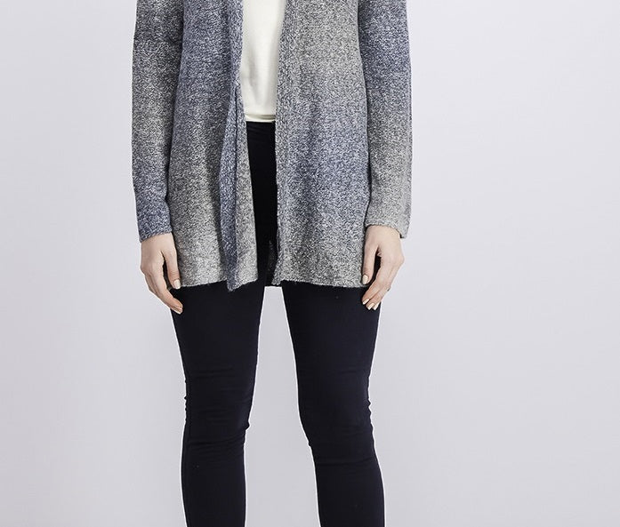 Cardigan feminino estilo &amp; co com decote em V aberto na frente, preto, tamanho X-S