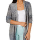 Cardigan feminino estilo &amp; co ombré com frente aberta cinza extragrande