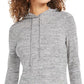 Blusa túnica com capuz feminina Bar III cinza tamanho médio