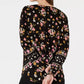 Camisa feminina estampada com decote aberto, tamanho extra grande, preta, estilo &amp; co