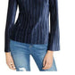Blusa plissada de veludo feminina INC International Concepts, azul-marinho, tamanho grande