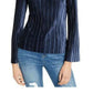 Blusa plissada de veludo feminina INC International Concepts, tamanho azul-marinho, extrapequeno
