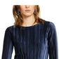 Blusa plissada de veludo feminina INC International Concepts, tamanho azul-marinho, extra grande