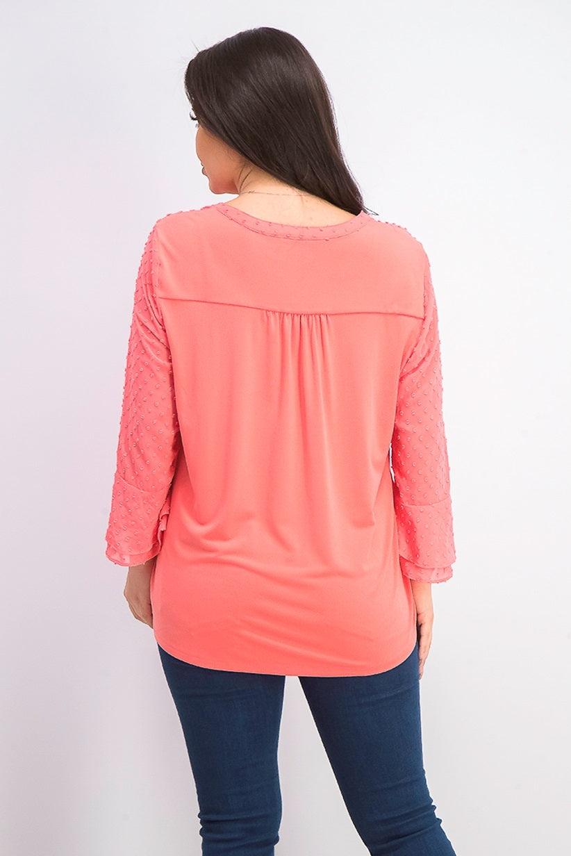 Charter Club Top feminino pequeno com babados duplos texturizado e franzido rosa escuro tamanho pequeno pequeno