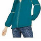 Blusa camponesa feminina com ilhós e acabamento em ilhós, azul, tamanho pequeno, da INC International Concepts