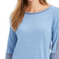 Top de crochê feminino Charter Club com detalhes, azul, tamanho grande
