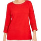 Top de crochê feminino Charter Club com detalhes, vermelho, tamanho 2, extragrande