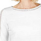 Top de crochê feminino Charter Club com detalhes, branco, tamanho extra grande