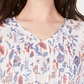 Top feminino com estampa de cachecol retrô e pregas estilo &amp; co, azul marinho, tamanho grande
