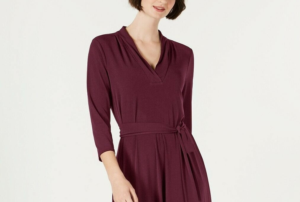 Vestido midi feminino Charter Club Carriage vermelho tamanho grande