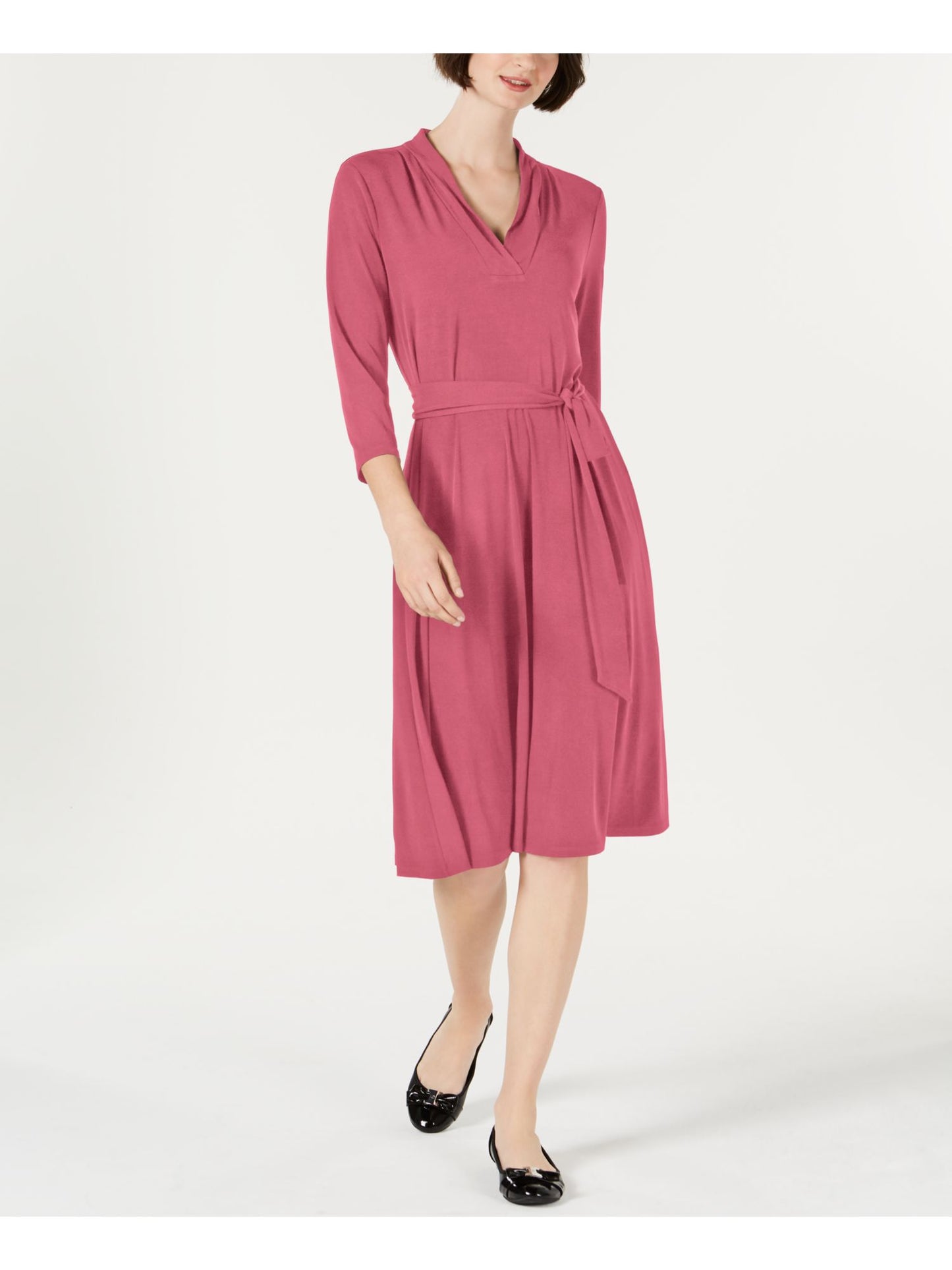 Vestido midi feminino Charter Club Petite Solid Rapture Rose tamanho médio
