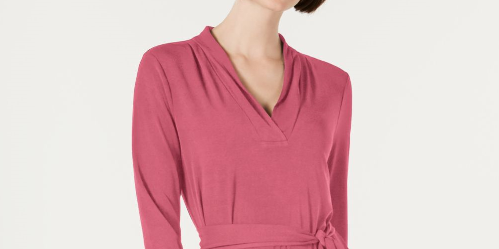 Vestido midi feminino Charter Club Petite Solid Rapture Rose tamanho médio