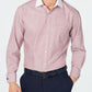 Camisa social masculina Tasso Elba Classic/Regular Fit, sem passar, de algodão Supima, com listras e punho francês, vermelha, tamanho 34-35