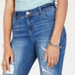 Calça jeans skinny cropped rasgada Incessentials da INC International Concepts, tamanho 2, azul
