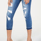 Calça jeans skinny cropped rasgada Incessentials da INC International Concepts, tamanho 2, azul