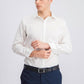 Camisa social masculina Bar III Slim Fit em malha elástica lisa, branca, 17,5 x 36-37