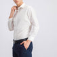 Camisa social masculina Bar III Slim Fit em malha elástica lisa, branca, 17,5 x 36-37
