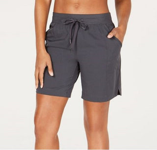 Shorts femininos Ideology Woven 7" cinza escuro tamanho 2 extra grande