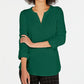 Charter Club Supima Cotton Top com decote aberto feminino Killala Green tamanho pequeno