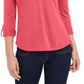 Charter Club Supima Cotton Top com decote aberto feminino, rosa, tamanho extra pequeno