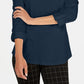 Charter Club Petite Supima Cotton Top com decote aberto para mulheres, azul, tamanho pequeno