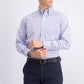 Camisa social masculina Club Room Regular Fit Stretch Tattersall, azul marinho, tamanho 34-35