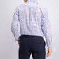 Camisa social masculina Club Room Regular Fit Stretch Tattersall, azul marinho, tamanho 34-35