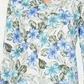 Blusa feminina Karen Scott com estampa floral e manga 3/4, azul, tamanho pequeno
