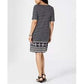 Vestido curto estampado feminino Karen Scott, preto, tamanho médio