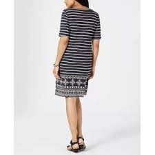 Vestido curto estampado feminino Karen Scott, preto, tamanho médio