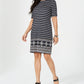 Vestido curto estampado feminino Karen Scott, preto, tamanho médio