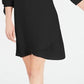 Vestido feminino JM Collection Petite com mangas amarradas e colar, preto, tamanho pequeno