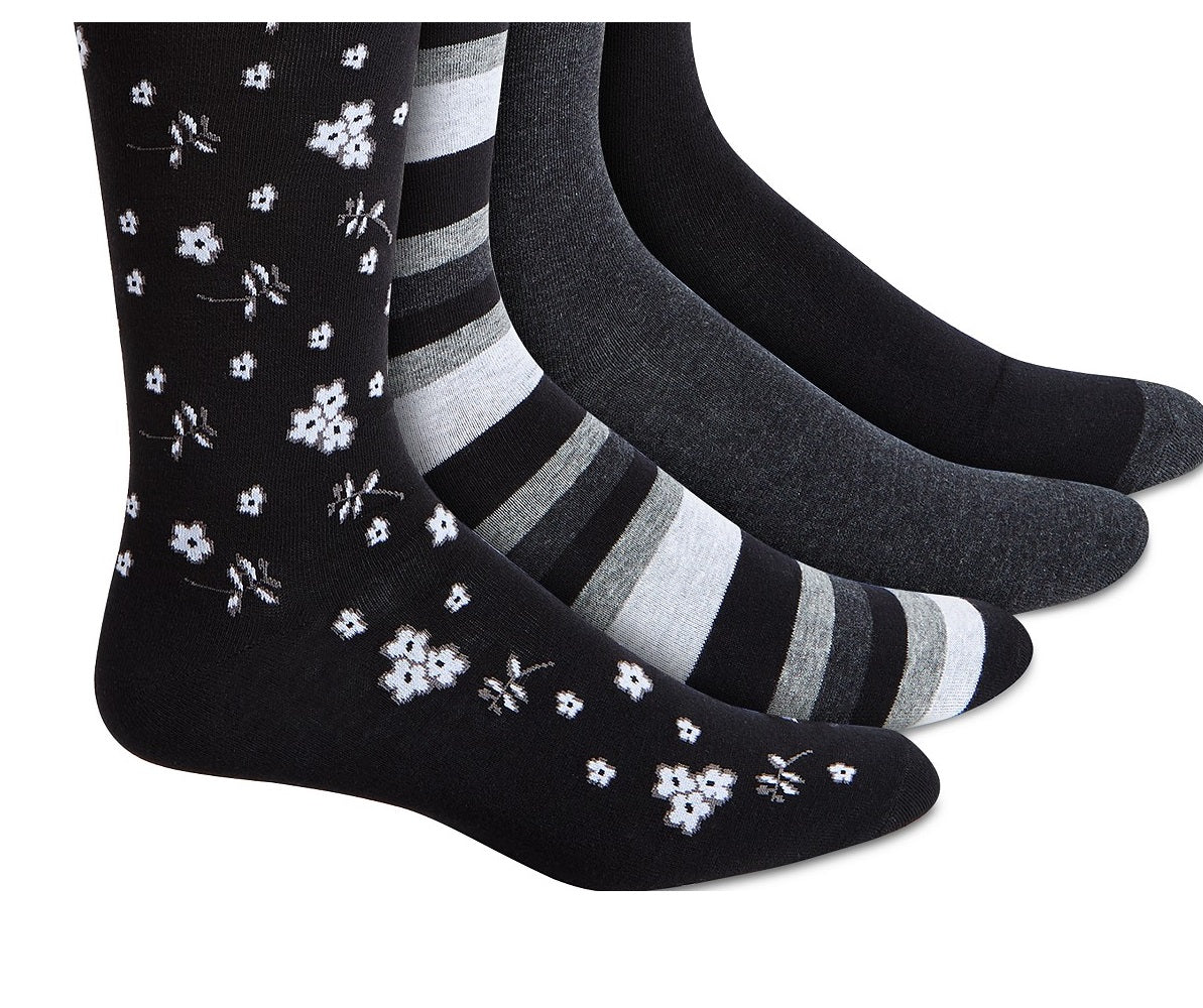 Meias Bar III Masculinas, Pacote com 4, Pretas, Tamanho Regular