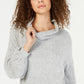 Blusa de malha com gola alta feminina INC International Concepts, cinza, tamanho grande