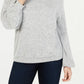 Blusa de malha com gola alta feminina INC International Concepts, cinza, tamanho médio