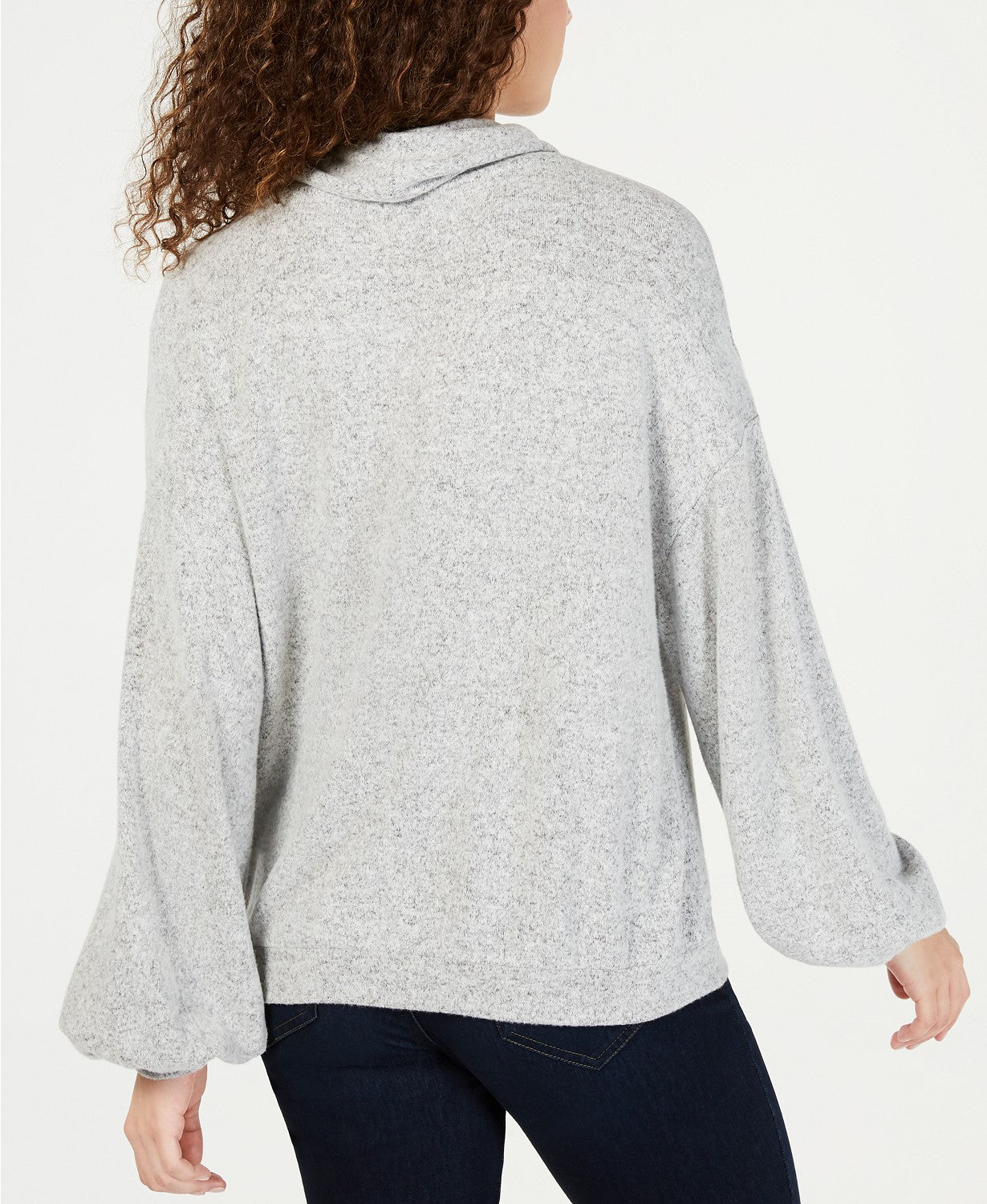 Blusa de malha com gola alta feminina INC International Concepts, cinza, tamanho extra grande