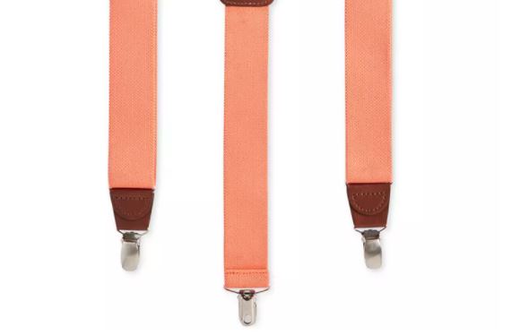 Suspensórios elásticos sólidos masculinos Club Room, laranja, tamanho regular