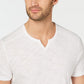 Camiseta masculina canelada com fenda INC International Concepts, branca, tamanho médio